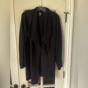 Bobeau Black Double Fleece Open Front Cardigan XL